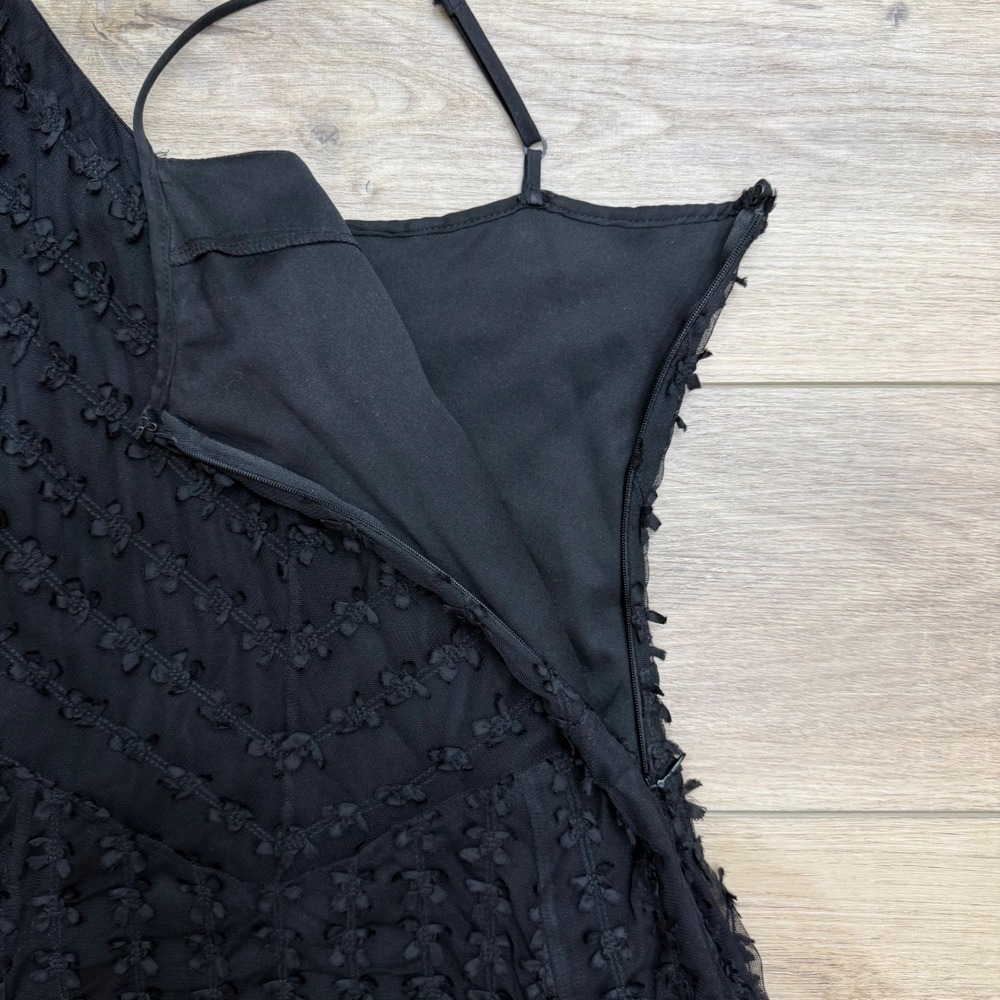 90s HTF Betsey Johnson Black Mesh Midi Dress Fit Flare Basque Whimsigoth Y2K 6 - Picture 5 of 16